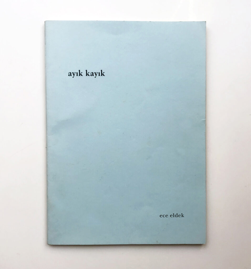 Cover of the poetry book ayık kayık on a white surface